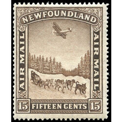 newfoundland stamp c9 dog sled and airplane 15 1931 M F VFNH 008