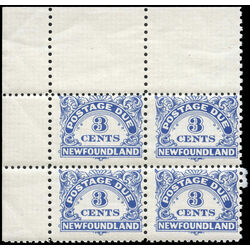 newfoundland stamp j3a postage due stamps 3 1949 PB BLANK FNH 001