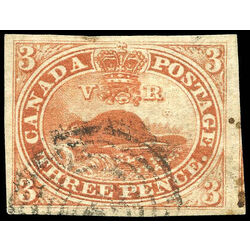 canada stamp 4 beaver 3d 1852 U XF 036