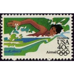 us stamp air mail c c107 swimmer 40 1983