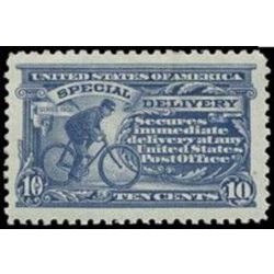 us stamp e special delivery e11 messenger on bicycle 10 1917
