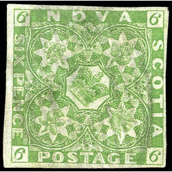 nova scotia stamp 4 pence issue 6d 1851 U VF 013