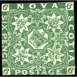 nova scotia stamp 5 pence issue 6d 1857 U VG 015