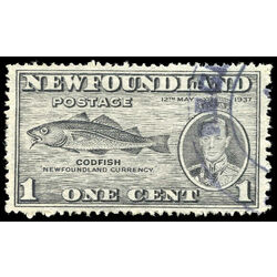 newfoundland stamp 233 codfish 1 1937 U VF 002