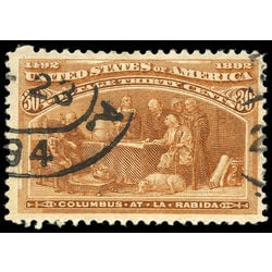 us stamp postage issues 239 columbus at la rabida 30 1893 U VF XF 002