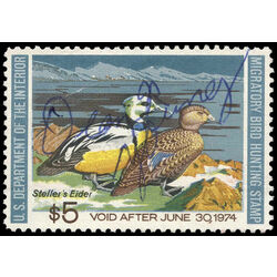 us stamp rw hunting permit rw40 steller s eiders 5 1973