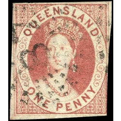 queensland stamp 1 queen victoria 1860 U 001