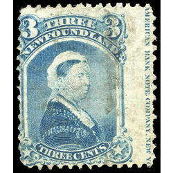 newfoundland stamp 34 queen victoria 3 1873 U VG IMPRINT 012
