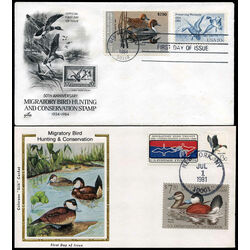 4 united states first day covers with hunting permit stamps