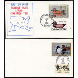 4 united states first day covers with hunting permit stamps