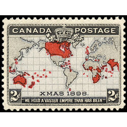 canada stamp 85 christmas map of british empire 2 1898 M VFNH 022