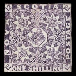 nova scotia stamp ns7 pence issue 1sh 1857