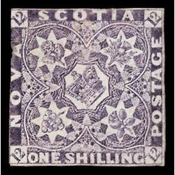 nova scotia stamp ns7 pence issue 1sh 1857
