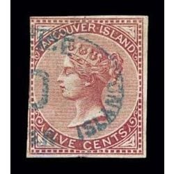 british columbia vancouver island stamp 3 queen victoria 5 1865