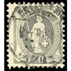 switzerland stamp 108a helvetia small numerals 40 1905