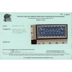 canada stamp f registration f3 registered stamp 8 1876 M VFNH 017