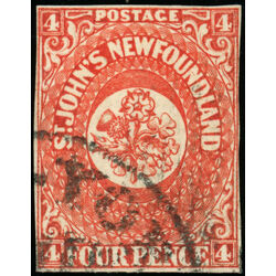 newfoundland stamp 4 1857 first pence issue 4d 1857 U F VF 004