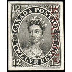 canada stamp 3pi queen victoria plate proof on card 12d 1851 M XF 004