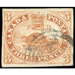 canada stamp 4 beaver 3d 1852 U XF 051