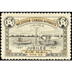 canada stamp cl air mail semi official cl41 western canada airways jubilee issue 10 1927