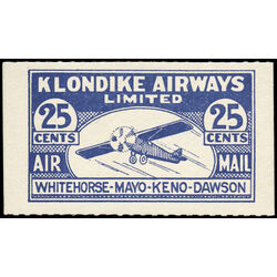 canada stamp cl air mail semi official cl45 klondike airways ltd 25 1928