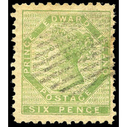 prince edward island stamp 7 queen victoria 6d 1862 U VF 005