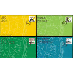 canada stamp 2453 2456 signs of the zodiac 2012 FDC