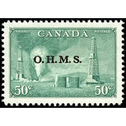 canada stamp o official o11 oil wells 50 1950