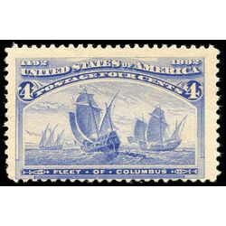 us stamp postage issues 233 fleet of columbus ultramarine 4 1893 M NH 002