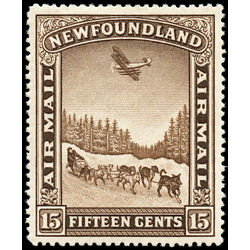 newfoundland stamp c9 dog sled and airplane 15 1931