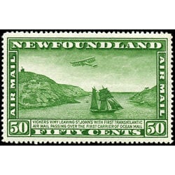 newfoundland stamp c10 airplane and packet ship 50 1931