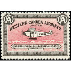 canada stamp cl air mail semi official cl40 western canada airways service 10 1927
