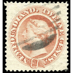 newfoundland stamp 28 queen victoria 12 1870 U XF 015