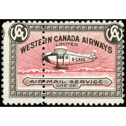 canada stamp cl air mail semi official cl40e western canada airways service 10 1927