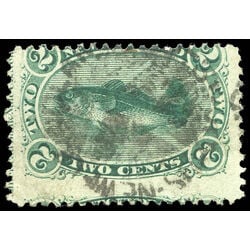 newfoundland stamp 24 codfish 2 1871 U VF 015