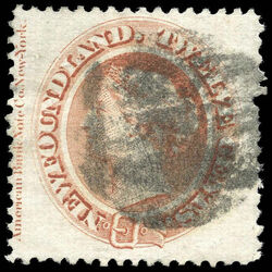 newfoundland stamp 28 queen victoria 12 1870 U VF 016