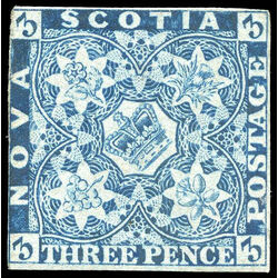 nova scotia stamp 2b pence issue 3d 1857 M F 002