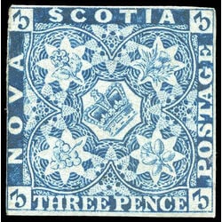 nova scotia stamp 2b pence issue 3d 1857