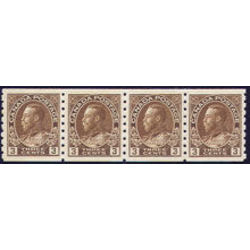 canada stamp 129strip king george v 1918