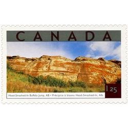 canada stamp 1953c head smashed in buffalo jump ab 1 25 2002