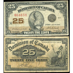 canada 25 paper 1900 and 1923 issues