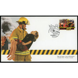 canada stamp 1986 firefighter carrying victim 48 2003 FDC