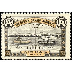 canada stamp cl air mail semi official cl41b western canada airways jubilee issue 10 1927