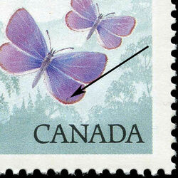 canada stamp 1213a butterflies 1988 M PANE VARIETY