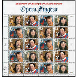 us stamp postage issues 3157a opera singers 1997 M PANE