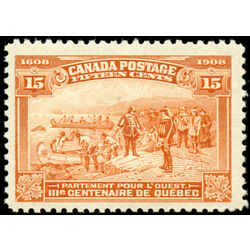 canada stamp 102 champlain s departure 15 1908 M F VFNH 008