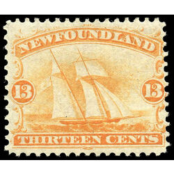 newfoundland stamp 30 ship 13 1866 M VF 016