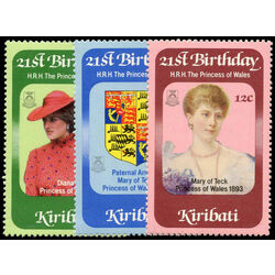 kiribati stamp 404 6 21st birthday of princess diana july 1 1982