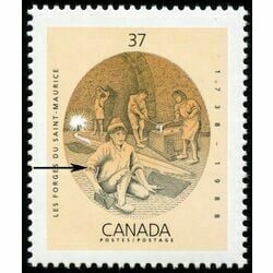 canada stamp 1216 ironworks blast furnace 37 1988 M PANE VARIETY1216I II