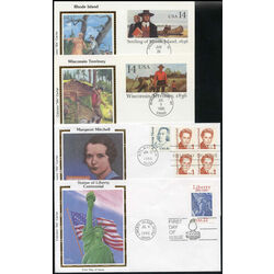 8 united states cororan silk first day covers